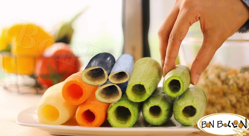 bonballoon Zucchini Squash Vegetable Corer 3 pcs Corers Stainless Steel Core Remover Tool Kitchen Stuffed Vegetables Veggies Seed Remover Remove Seeds Eggplant Cucumber 10" Long Coring Tools Gadgets Drill - Image 5
