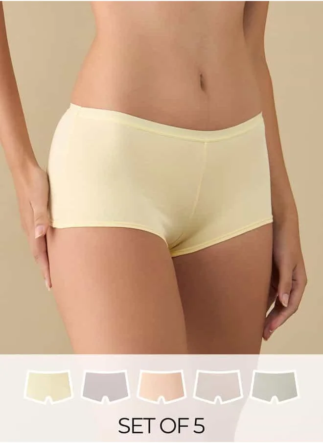 FAV Set of 5 - Boyshorts with Elasticated Waistband