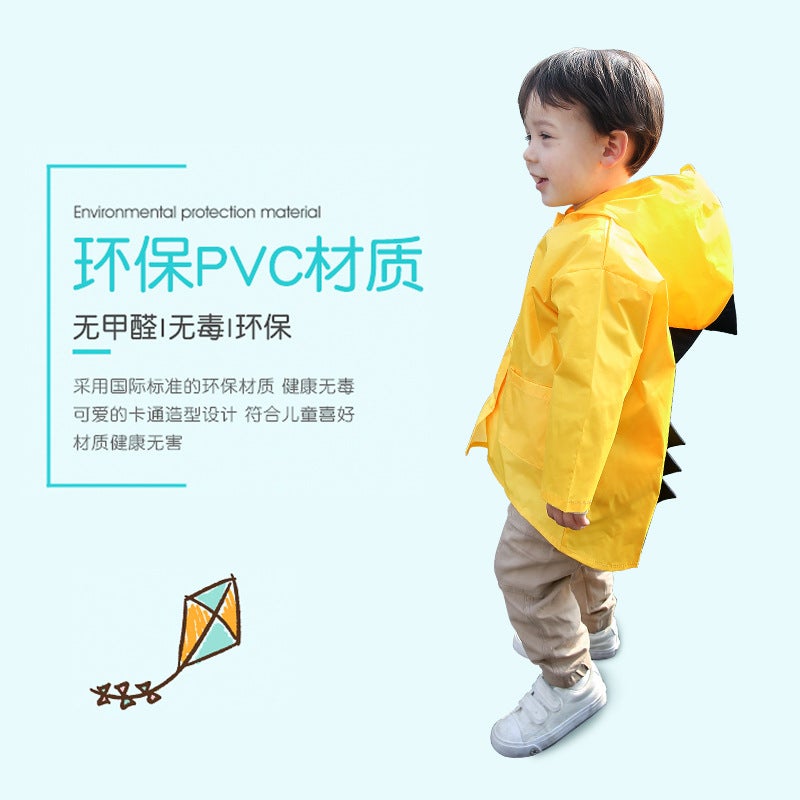 Children'S Baby Raincoat Kindergarten Dinosaur Kidsren'S Large Class Poncho Kidsren'S Poncho Spring & Fall 2-6 Years Old Cartoon - Image 4