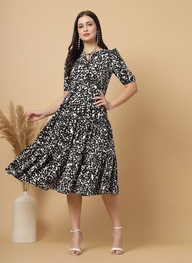 RAASSIO Animal Printed Midi Dress for Women - Image 2