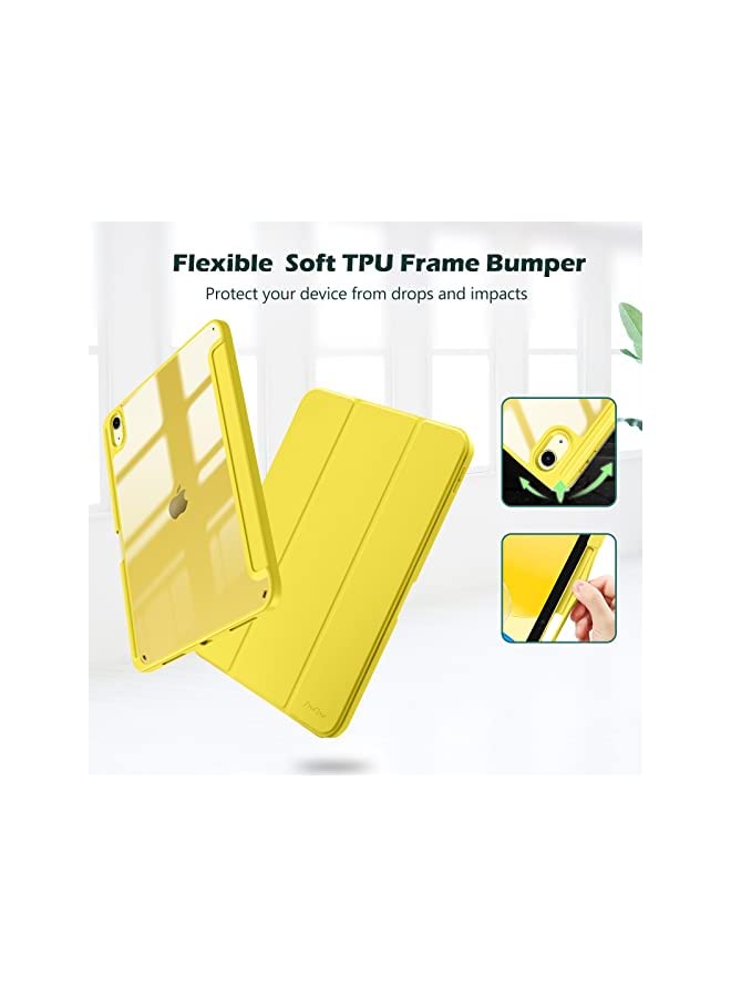 Procases ProCase for iPad 10th Gen Case with Pencil Holder 2022 iPad 10.9 Inch Case, Clear Transparent Back Shell Trifold Protective Cases Shockproof Cover for 2022 iPad 10th Gen A2696 A2757 A2777 -Yellow - Image 3