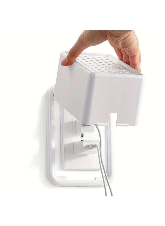 1pc White Plastic Safety Outlet Cover Box Easy Install No Wiring Needed Protects Electrical Outlets - Image 1