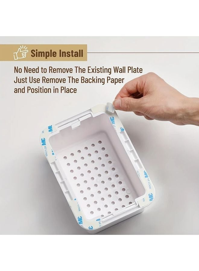 1pc White Plastic Safety Outlet Cover Box Easy Install No Wiring Needed Protects Electrical Outlets - Image 5