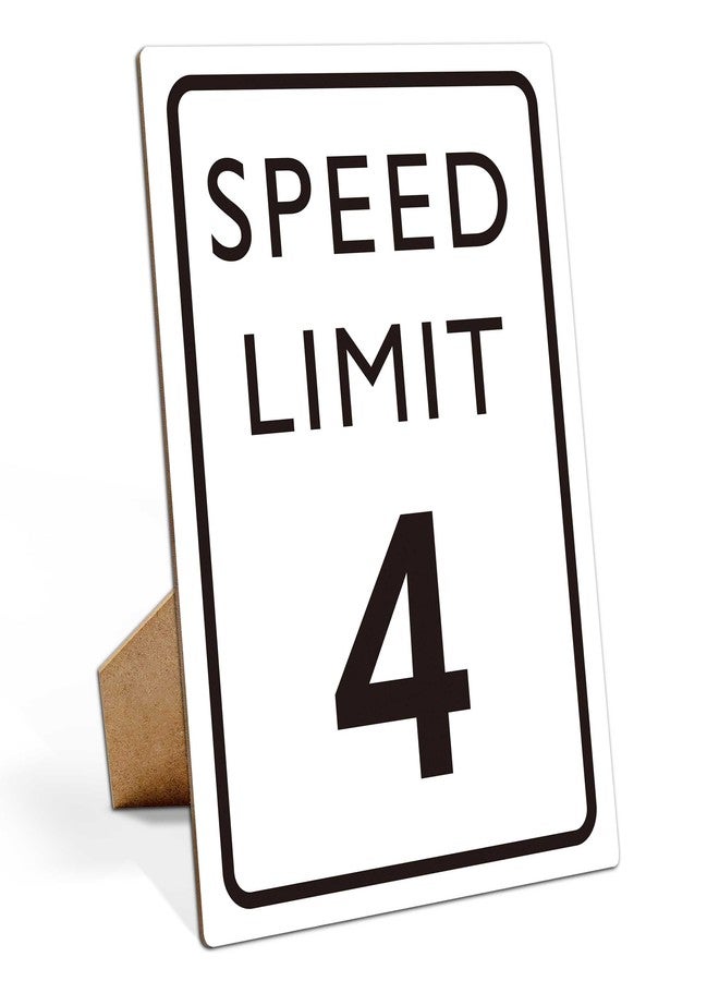 Muruseni Race Car Birthday Decor, Speed Limit Sign, Fast Four, Race Car Birthday Party Decorations, 8×11 Wooden Play Sign with Stand, Let's Go Racing Party Supplies for Boy Race Fans - LP065 - Image 1