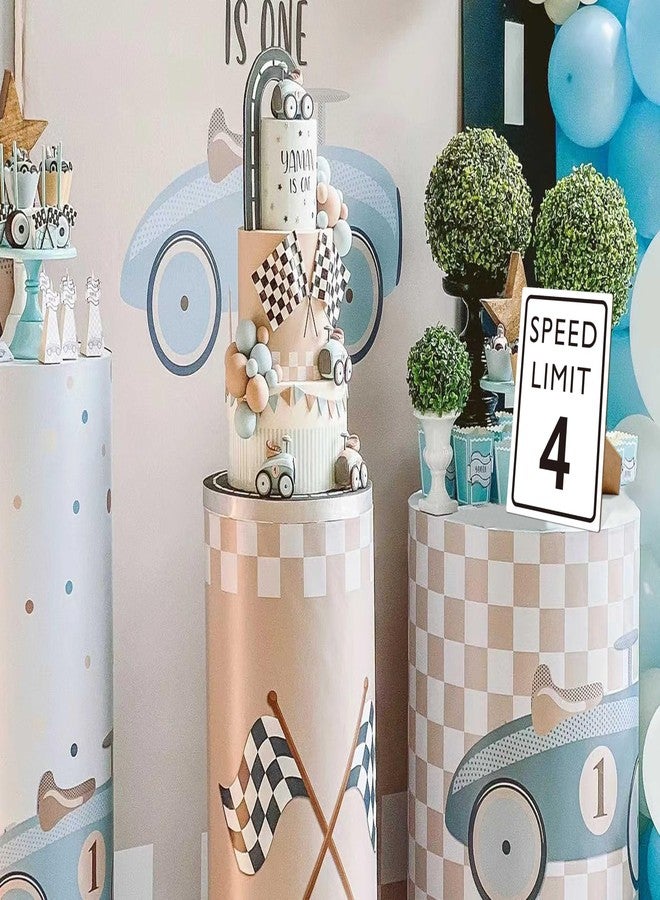 Muruseni Race Car Birthday Decor, Speed Limit Sign, Fast Four, Race Car Birthday Party Decorations, 8×11 Wooden Play Sign with Stand, Let's Go Racing Party Supplies for Boy Race Fans - LP065 - Image 3