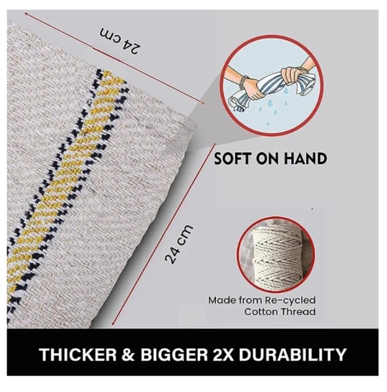 BUYEASY Mop Cloth for Floor Cleaning Pocha for Floor Cleaning Floor Cleaner Mop Pocha Floor mop Dry Mop for Sweeping Floor Dusting Cloth pocha for Home Cleaning 24x24 Inch Pack of 12 - Image 3