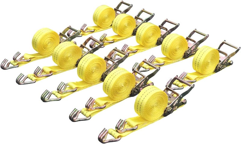 Cargo Control 10 Pack 1.5" x15' Ratchet Strap 4400LB - Image 1