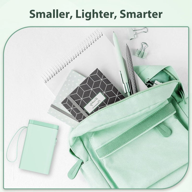TYPONOS P21 Label Maker Machine with Tape, Bluetooth Label Printer Portable Mini Label Makers Built-in Cutter Sticker Maker with Multiple Templates Use for School Office Home, Green - Image 4