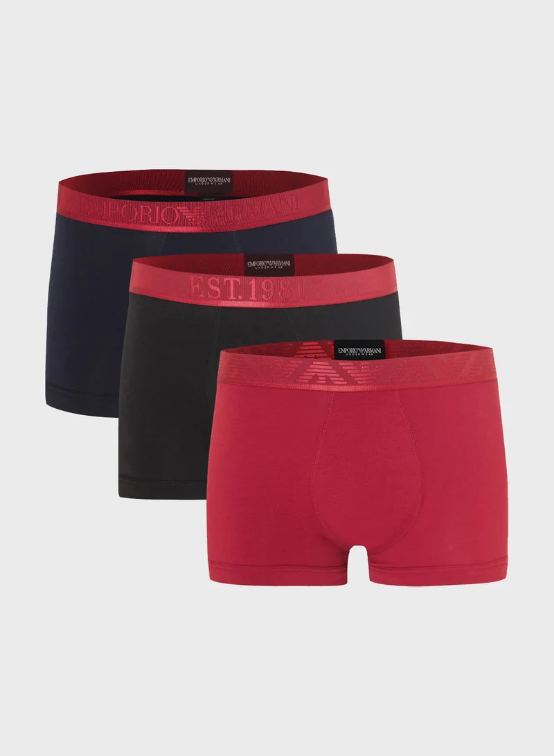 امبوريو ارماني 3 Pack Of Logo Boxers