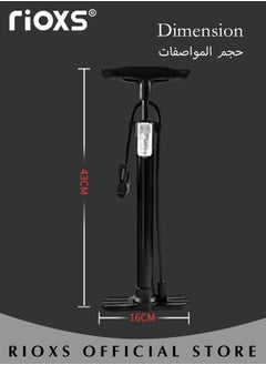 RIOXS Bike Floor Pump,Universal High-pressure Inflatable Tube Pump,Bicycle Tire Pump With 15 Pcs Adapter Nozzle Accessories,Inflator For MTB BMX Tires, Balls, Balloons, Inflatables,Cycling Pumps For Indoor Outdoor Use  - Image 5
