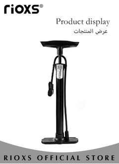 RIOXS Bike Floor Pump,Universal High-pressure Inflatable Tube Pump,Bicycle Tire Pump With 15 Pcs Adapter Nozzle Accessories,Inflator For MTB BMX Tires, Balls, Balloons, Inflatables,Cycling Pumps For Indoor Outdoor Use  - Image 3