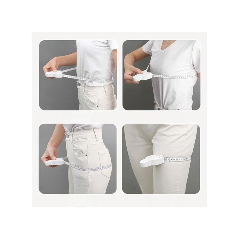 White Retractable Soft Body Measuring Tape For Waist Bust Thighs - Image 3