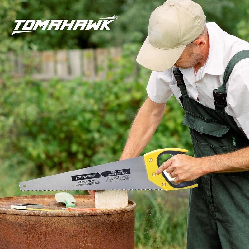 Tomahawk منشار يدوي ثقيل ® | T-738 شفرة حادة بطول 18 بوصة لقطع دقيق | مقبض مريح | مثالي للأعمال الخشبية، مشاريع DIY، والبناء | أداة منشار يدوي متينة وفعالة - Image 2