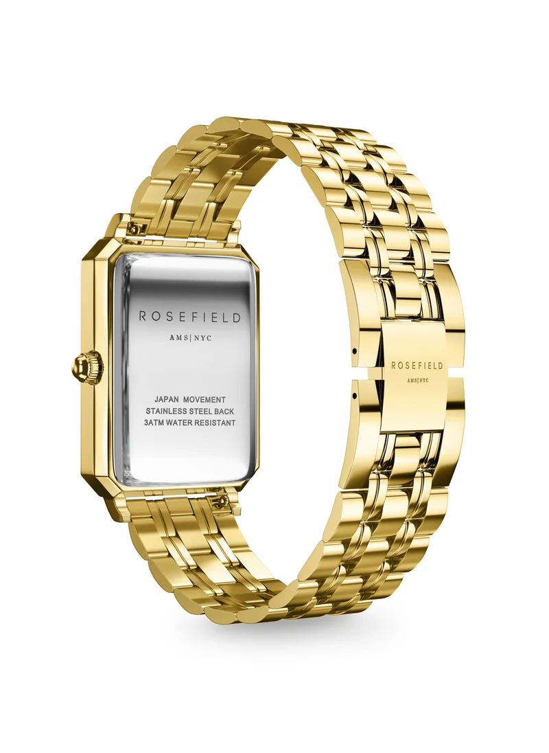 RoseField Rosefield Octagon White Sunray Steel Gold Women Watch - OCWSG-O40