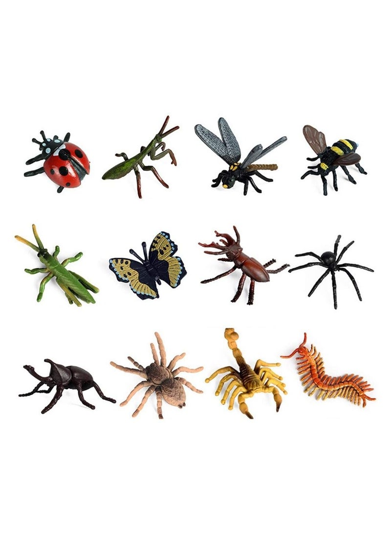 KASTWAVE 12 PCS Small Realistic Insects Figures Toys, Plastic Wildlife Animal Fake Bug Toys Party Favor School Project Bug Figurines Set for Kids Toddlers - Image 1