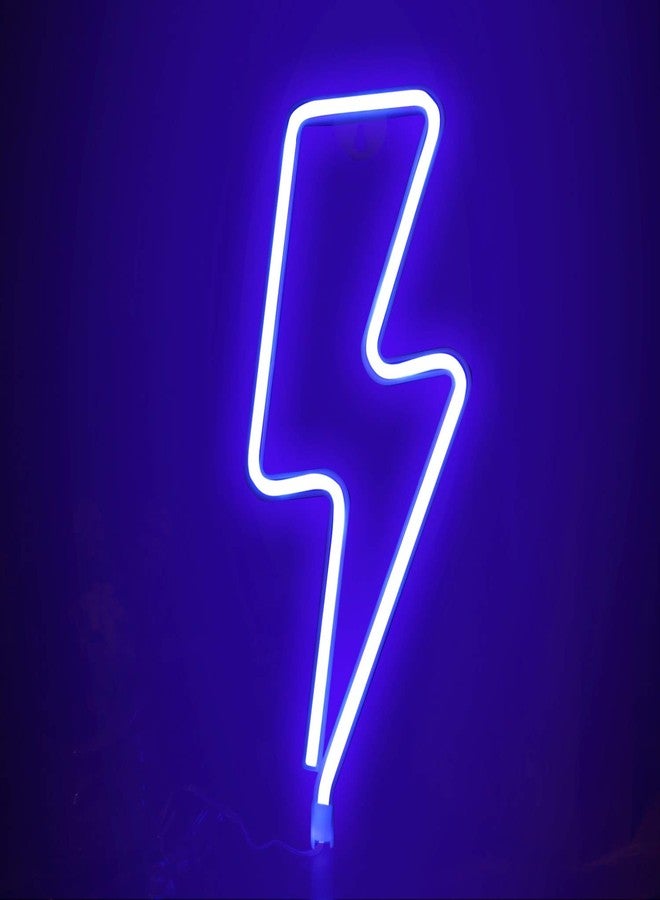 Funpeny LED Neon Decorative Light, Neon Sign Shaped Decor Light, Lightning Shape Indoor Decor for Halloween Decoration Living Room, Birthday Party, Wedding Party (Blue) - Image 4