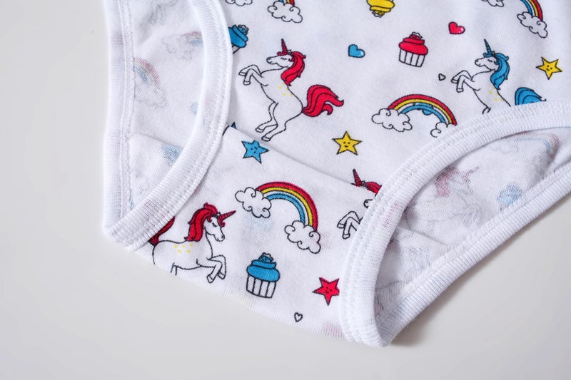 Family Feeling Big Girls Cotton Underwear Assorted Prints Panties 6-Pack Size 10 - Image 4