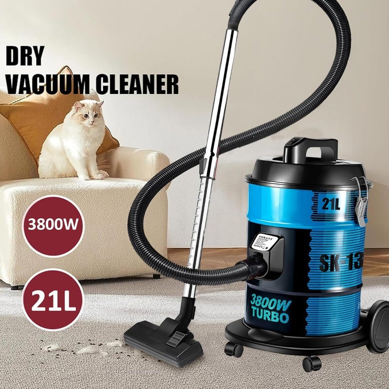 TDOO 3800W Drum Vacuum Cleaner,21L Tank Dust Capacity,Dusting Brush & Crevice Nozzle With Multi Angle Head,Vacuum Cleaner for Home,Office,Garage,Car,Workshop,Pet Hair - Image 2