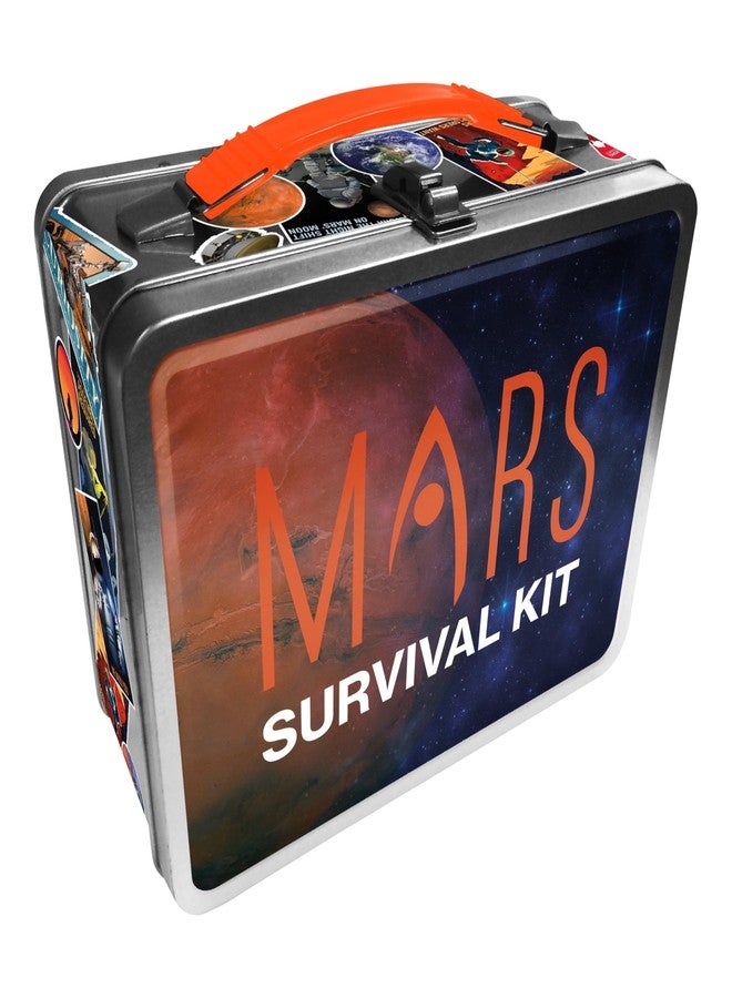 AQUARIUS Mars Survival Kit Fun Box - Sturdy Tin Storage Box with Plastic Handle & Embossed Front Cover - Officially Licensed For Fun Merchandise & Collectible Gift - Image 1
