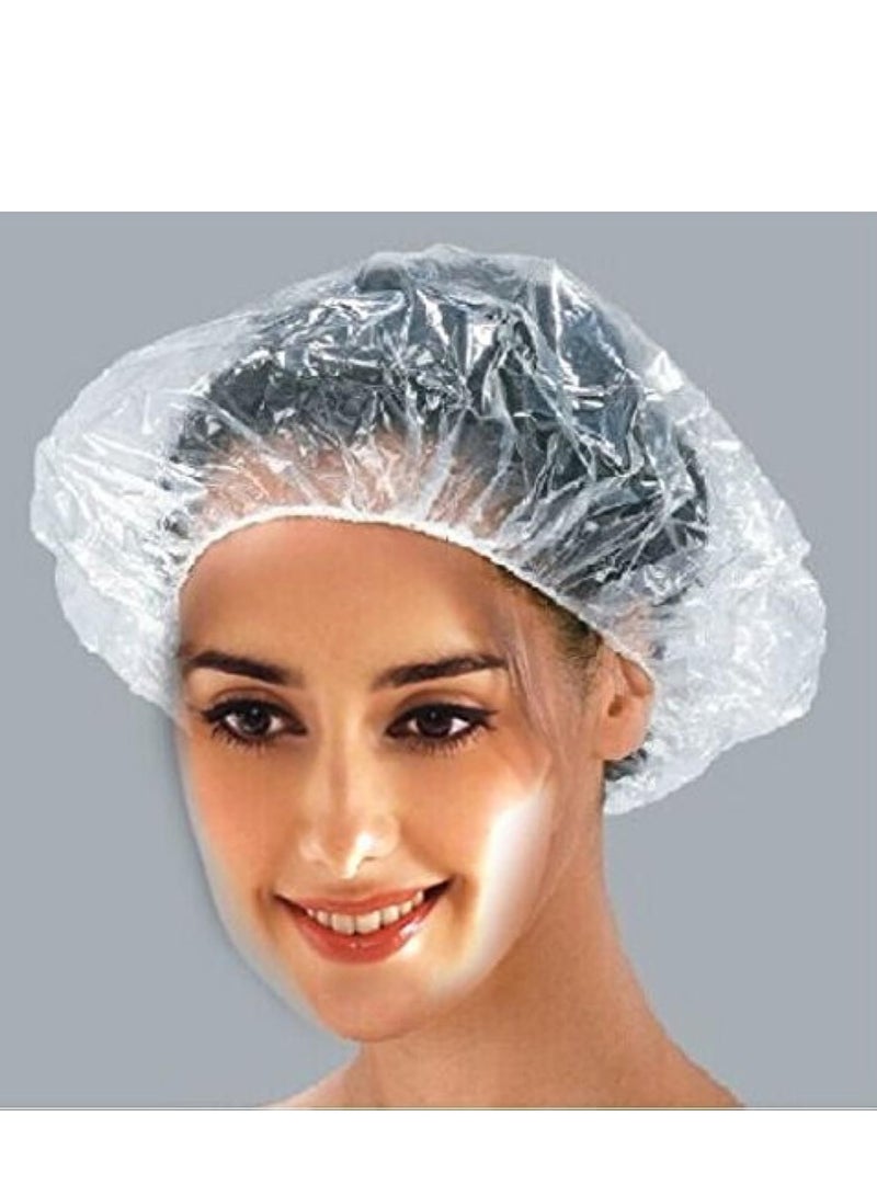 Disposable Plastic Shower Cap for Women for Bathroom, Spa, Home, Hotel, Hair Salon Use - Image 1