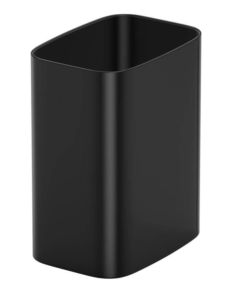 Cesun 3.4 Gallon Bathroom Trash Can, Small Office Garbage Can, Slim Metal Waste Basket for Bedroom, Dorm, Toilet, Near Desk, Under Sink, RV (Black) - Image 1
