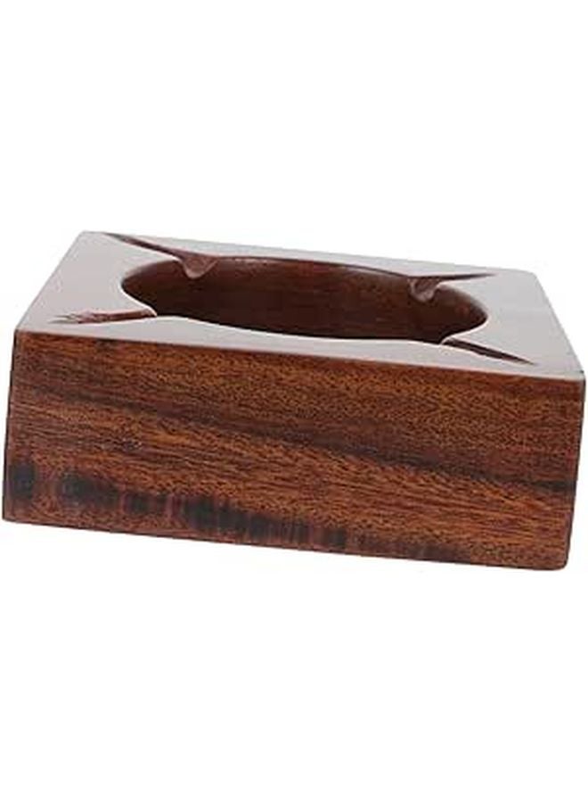 Solid Walnut Wood Ashtray Decorative Anti Drop Ash Container for Home Office Gift - Image 1