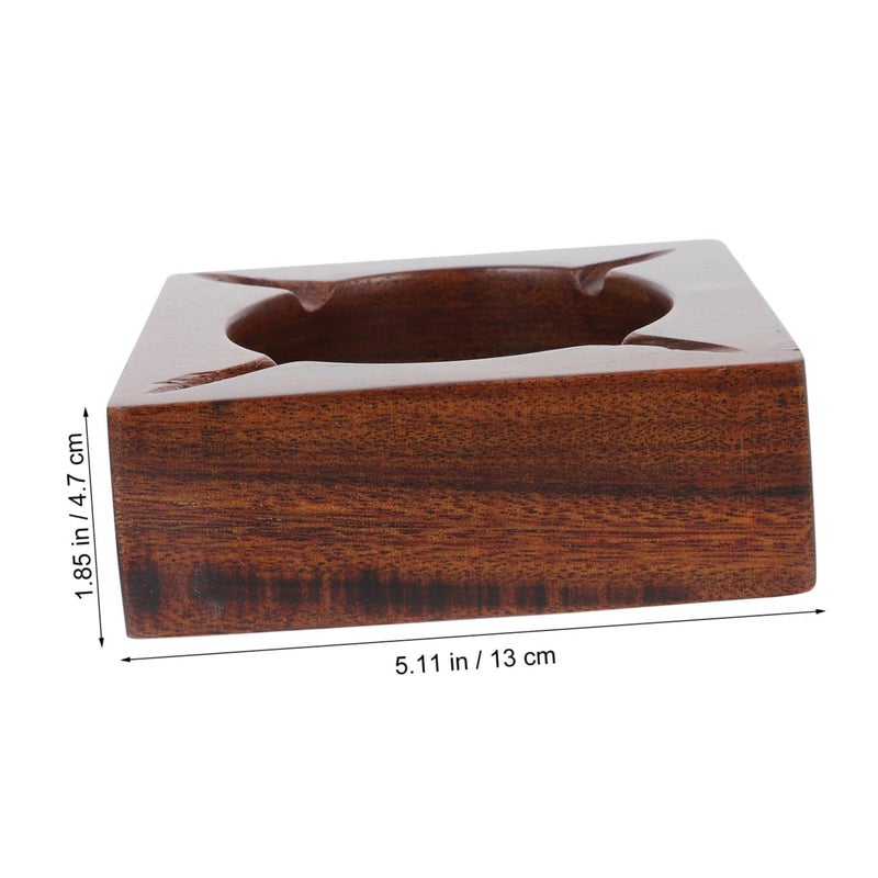 Solid Walnut Wood Ashtray Decorative Anti Drop Ash Container for Home Office Gift - Image 3