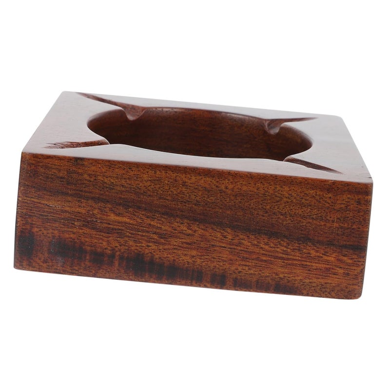 Solid Walnut Wood Ashtray Decorative Anti Drop Ash Container for Home Office Gift - Image 2