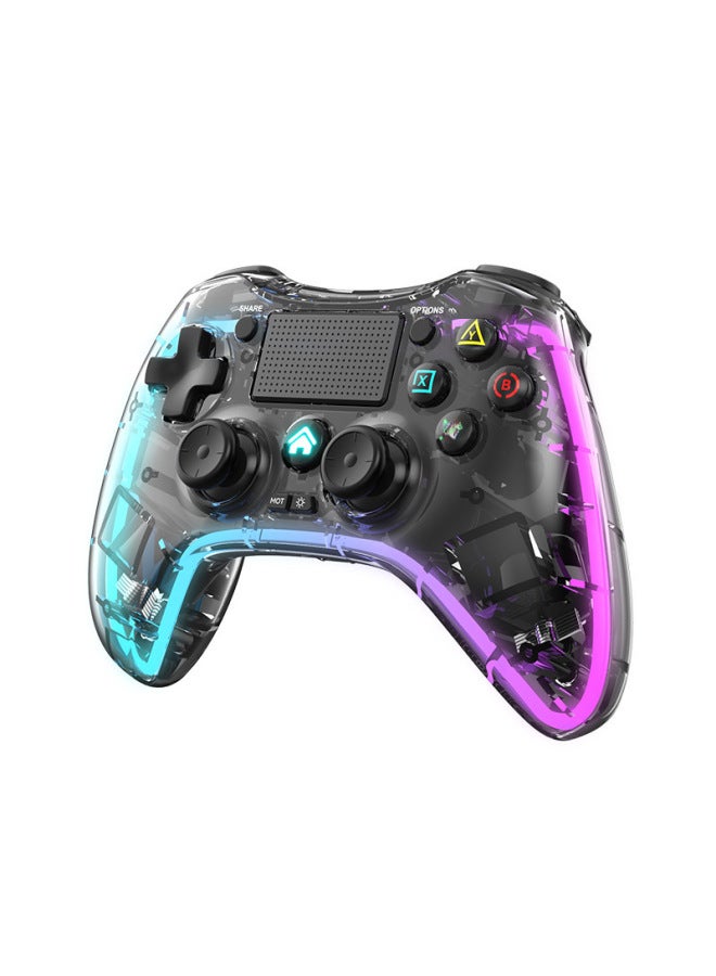 Neutral Ps4 Gamepad Transparent Rgb Dazzling Light Wireless Bluetooth Handle Computer Switch Mobile Phone Gamepad - Image 5