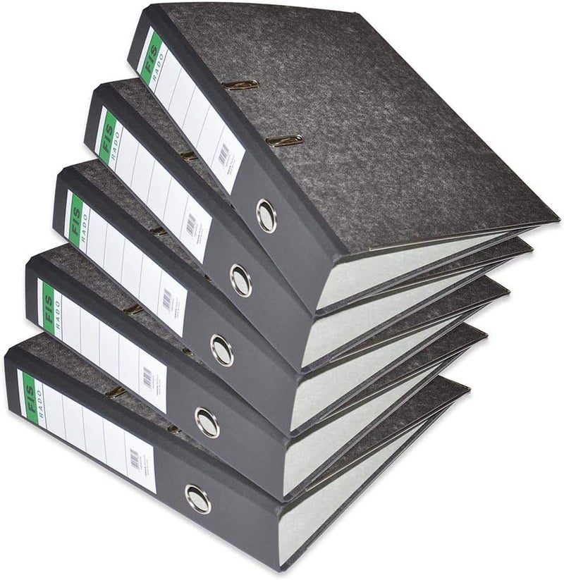 FIS Rado Lever Arch Box Files, Foolscap Size(210X330Mm), 8Cm Spine Size, Fixed Mechanism, Box Of 10 Pieces, Marble Gray-Fsbf8Rdfix10 - Image 1