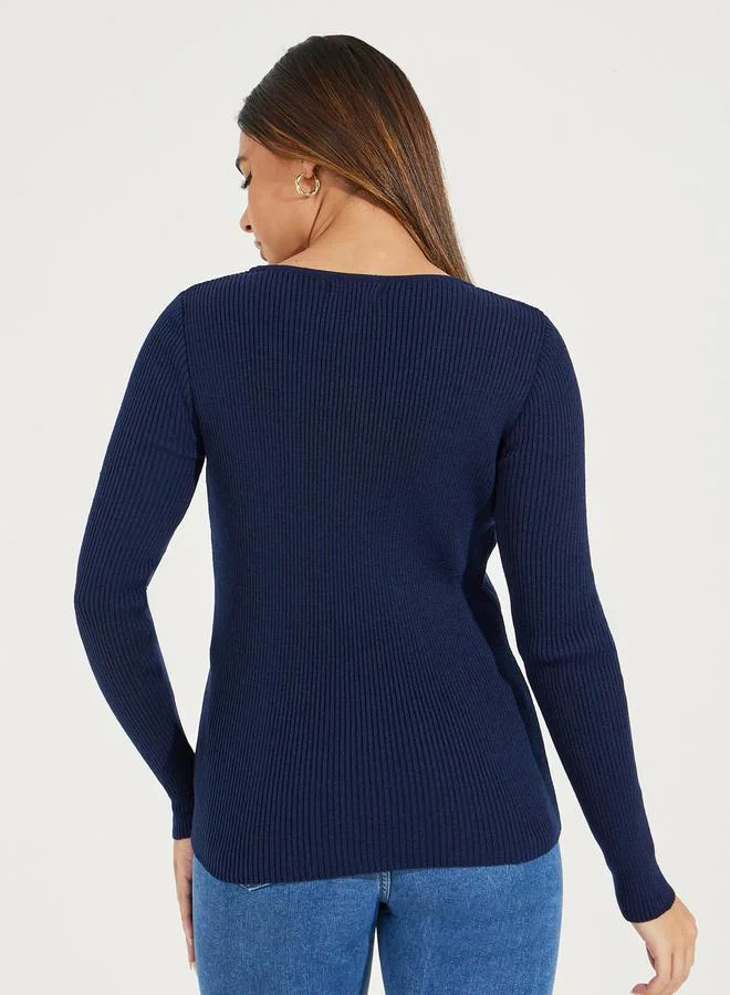 Styli Rib Fitted Regular Length Sweater