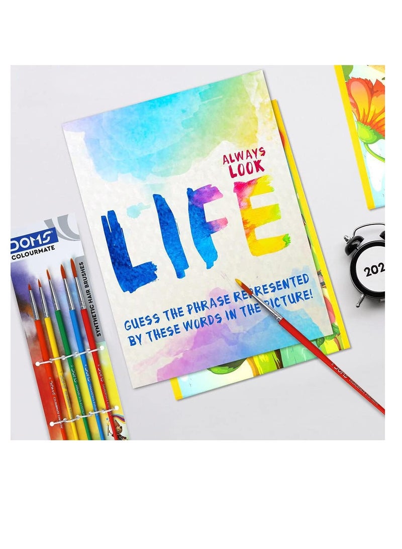 DOMS مجموعة فرش طلاء دائرية صناعية ملونة مكونة من 5 قطع - Image 5