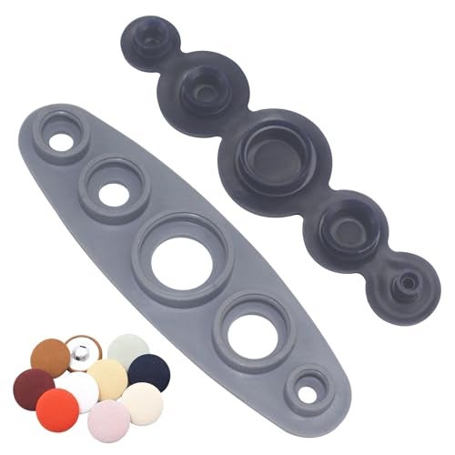 Yedadone Universal Cover Button Maker, 5 Sizes (11mm, 15mm, 19mm, 23mm, 29mm), Silicone & Plastic, DIY Fabric Button Maker, 2-Piece Set - Image 1