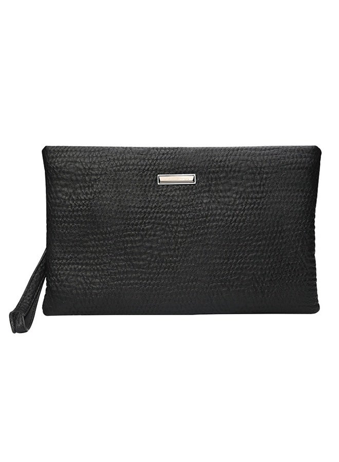Men'S Genuine Leather Long Wallet Leather Zipper Handbag Wallet Coin Purse Photo Card Holder Wallet Men'S Retro Clutch Soft (Color: Black)