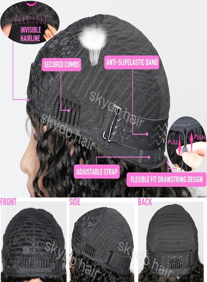 SKYDO 20 Inch Kinky Curly Human Hair Half Wig for Black Women, 3 in 1 Headband Flip Over Drawstring Glueless Wear and Go Wig, 250% Density Natural Color Beginner Friendly - Image 4