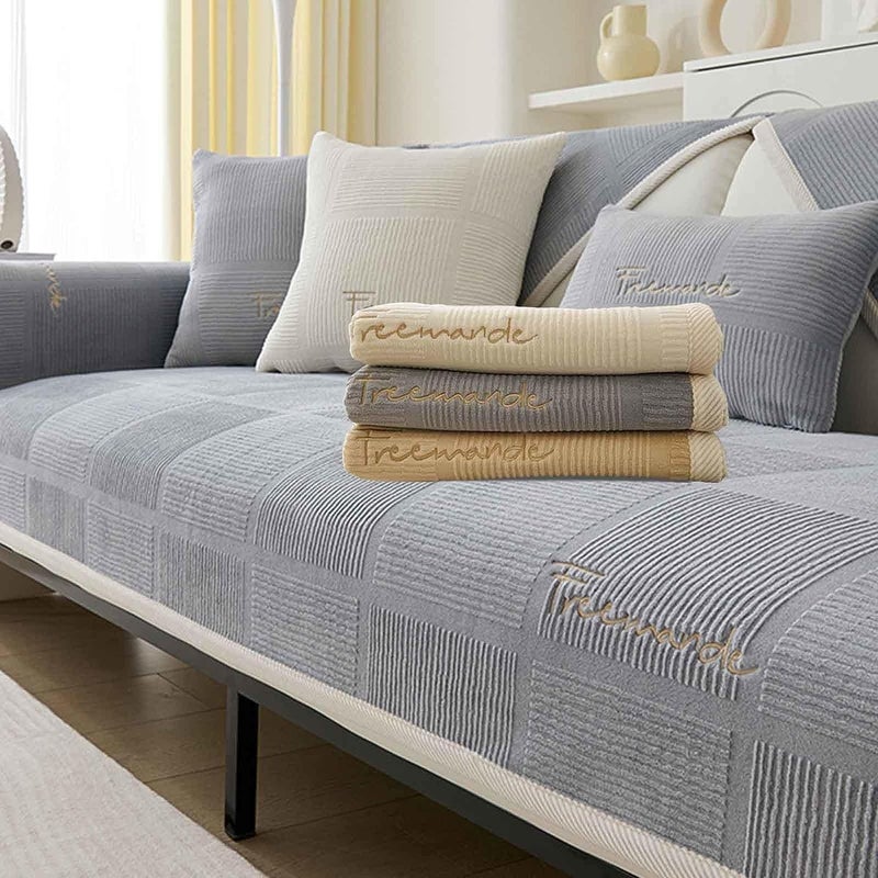 LINGKY Grey Couch Cover for 1/2/3/4 Seater - Image 1