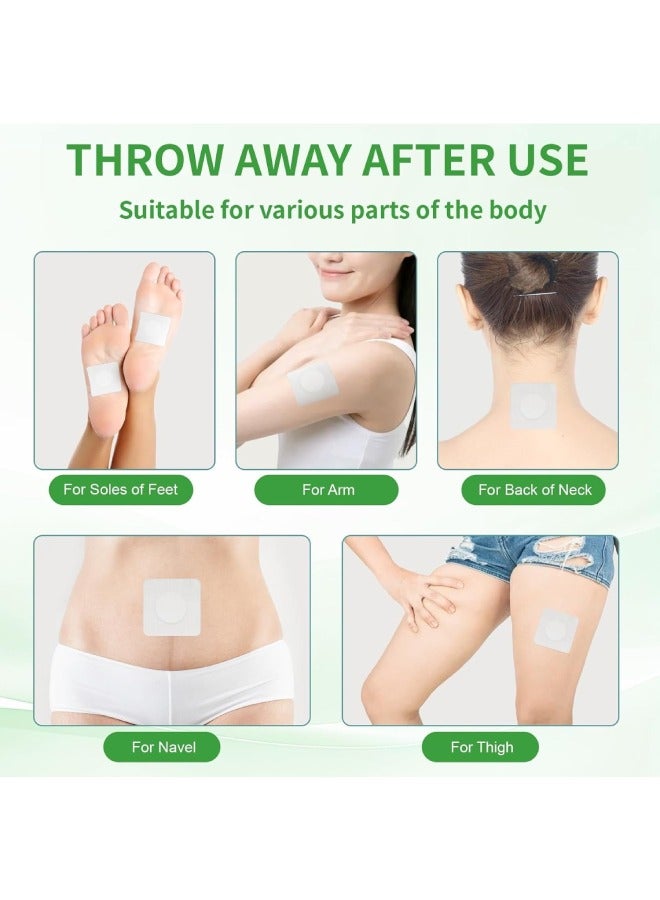 فَرَحُوم 100 قطعة لصقات للبطن على شكل C، لاصقة ذاتيًا وامتصاص عالي، مخصصة لتطبيق زيت الخروع على الرقبة/الكتفين/الركبتين، مصنوعة من قماش سبنلاس، لا تحتاج للغسل، مانعة للتسرب، مقاس كل لصقة 7 سم × 7 سم (الزيوت غير مشمولة). - Image 5