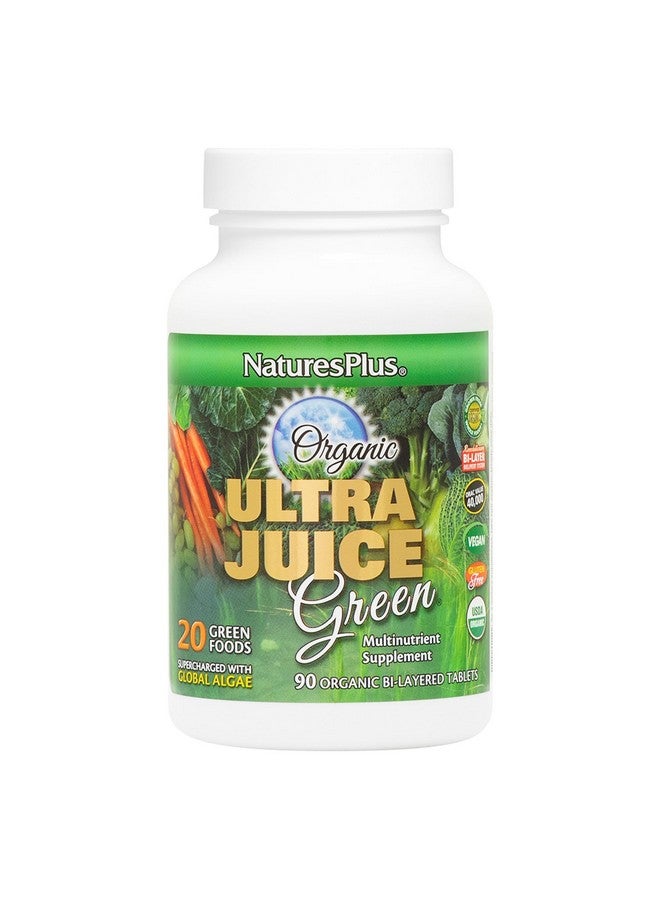 NaturesPlus Ultra Juice Green - 90 Bi-Layered Tablets, Pack of 2 - Supports Immune Health, Digestion & Energy Production - Organic, Non-GMO, Vegan, Gluten Free - 90 Total Servings - Image 1