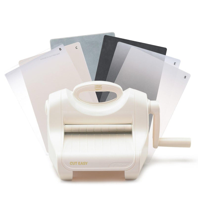 Vaessen Creative CutEm Embossing MachineStarter Kit WhitePink Cut Em Easy 6
