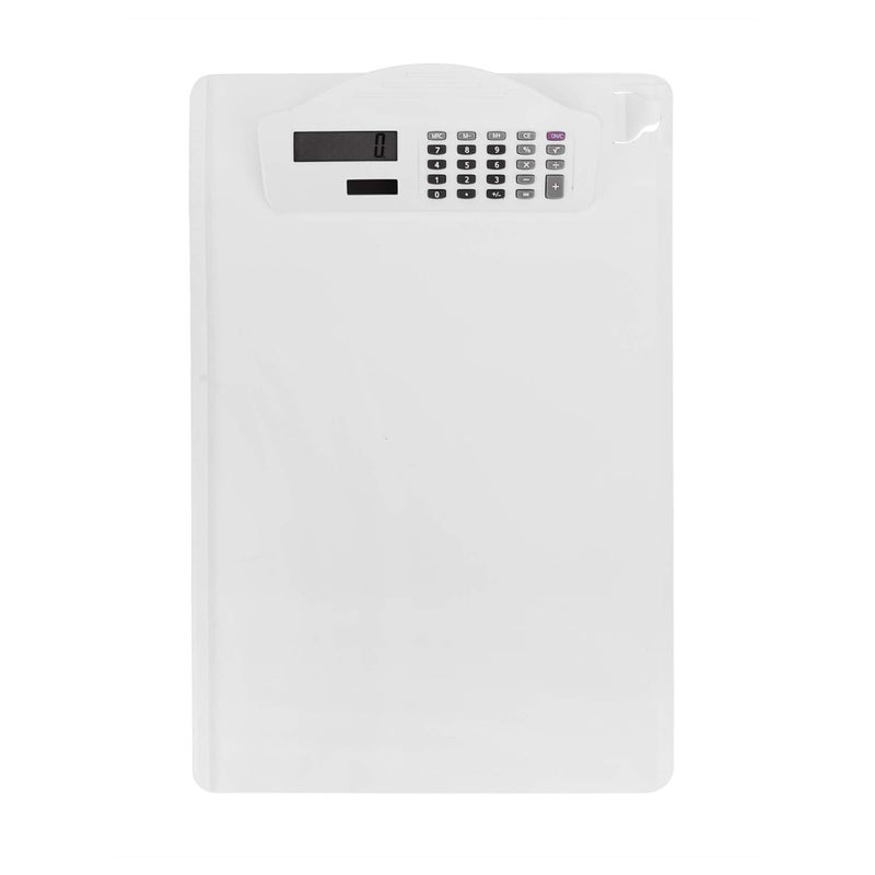 SOLARAE Multifunctional Clipboard with Calculator Plastic Storage Clipboard Pen Clip Writing Pad File Folders Business Office Document Holder A4 Letter Size Clipboard for School Meeting Classes (White) - Image 1