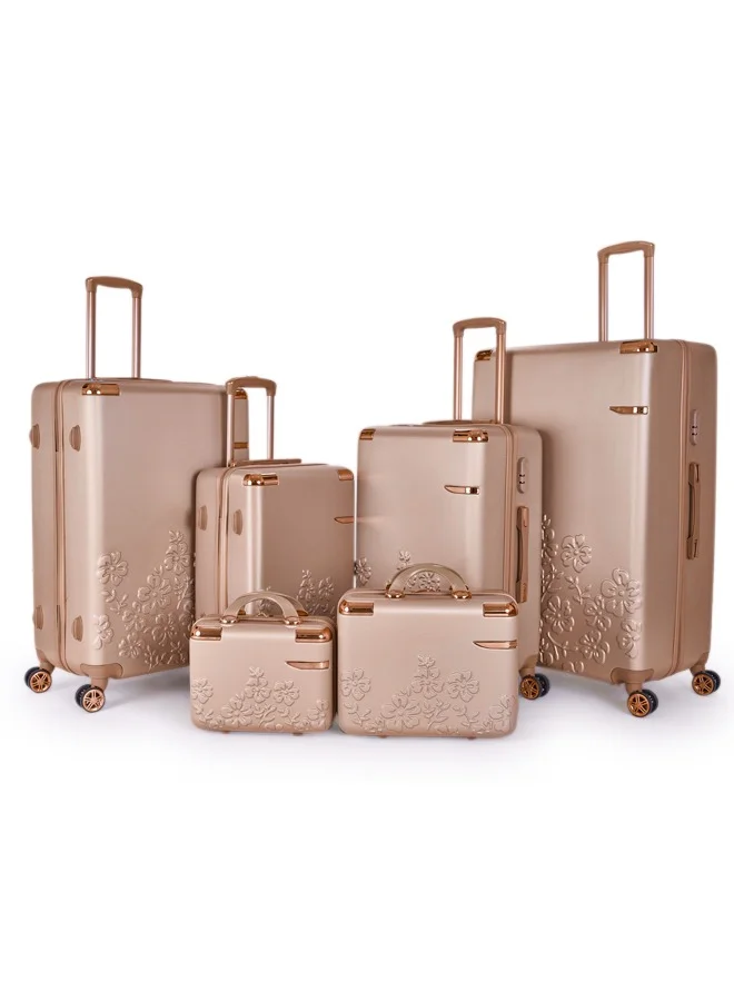 LIMRA Travel bag set consisting of 6 luggage bags Gold color, size 32"/28"/24"/20"/15"/12 inches