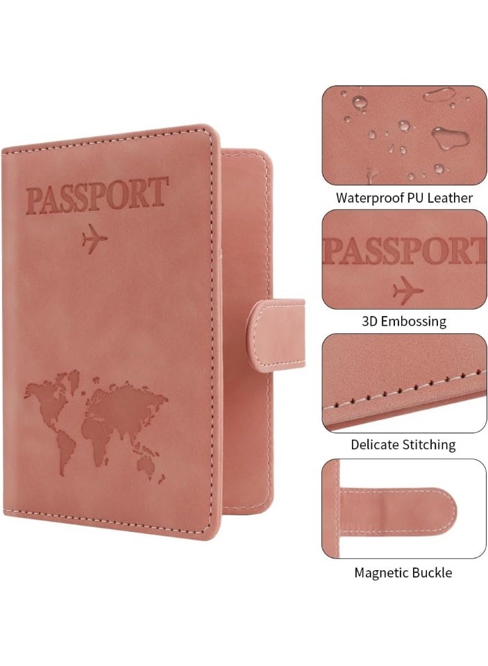 Relex Passport Holder for Travel Essentials, Passport Wallet Cover Case for Travel Must Haves Accessories,Passport Book Holders for Women and Men (Pink) - Image 5