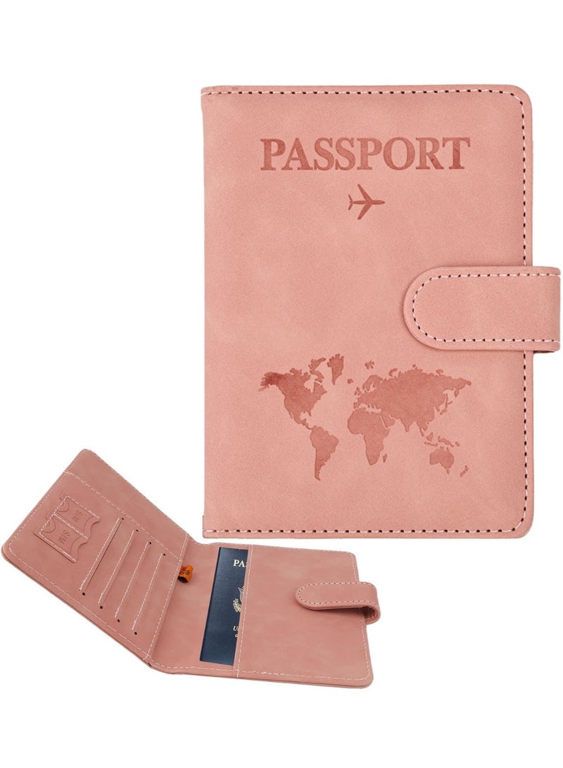 Relex Passport Holder for Travel Essentials, Passport Wallet Cover Case for Travel Must Haves Accessories,Passport Book Holders for Women and Men (Pink) - Image 1