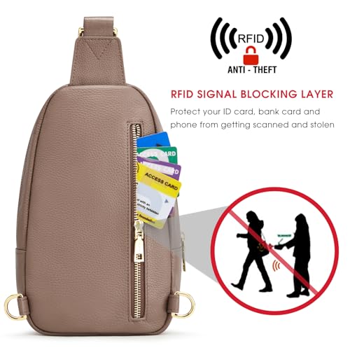Kattee Sling Bag for Women Crossbody, Soft Leather Fanny Packs for Women, Small Crossbody Chest Bag with RFID Blocking - Image 5