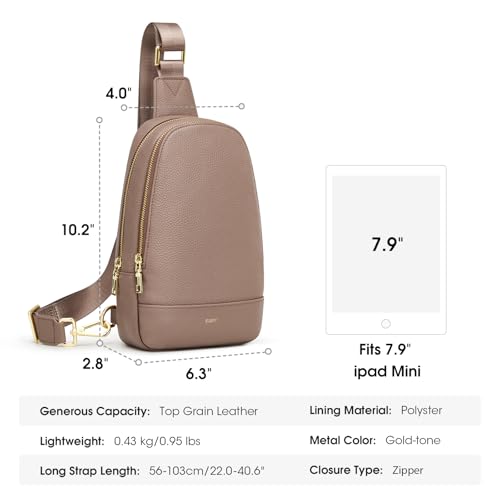 Kattee Sling Bag for Women Crossbody, Soft Leather Fanny Packs for Women, Small Crossbody Chest Bag with RFID Blocking - Image 3