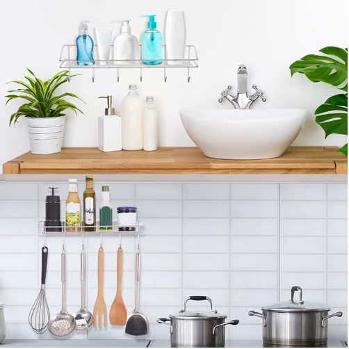 Dayish Metal Iron Sponge Holder Rack for Kitchen 6 Hook Hanging ShelfShelves Organizer Soap Sponge Dish Hanging Holder Sink Caddy Organizer Drainer - Image 5
