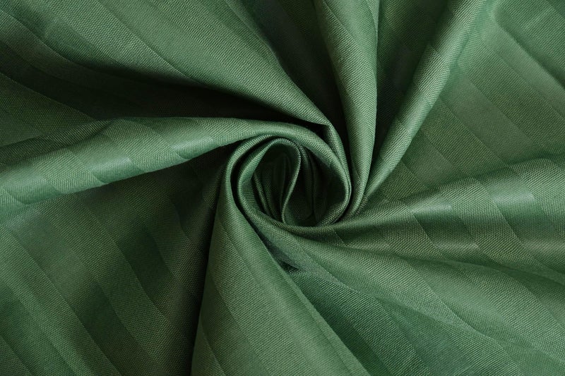 BDWEAVES 200 TC Stripe Glace Cotton BedSheet with Pillow Cover (Green, Single) - Image 3