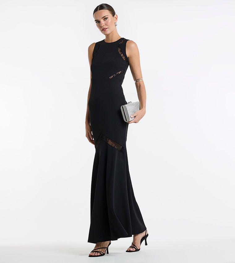 BCBG Lace Detail Sleeveless maxi Dress - Image 5