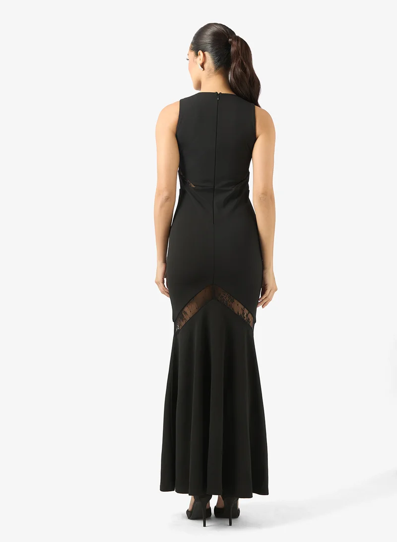 BCBG Lace Detail Sleeveless maxi Dress