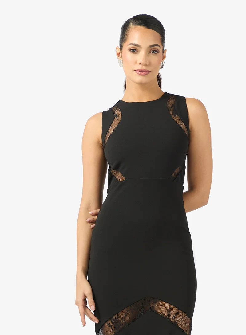 best black dress for wedding guest with sleeves Black Lace Gown – Girl Meets Dress main image 1